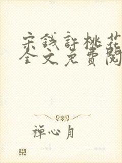 宋钱许桃花小说全文免费阅读