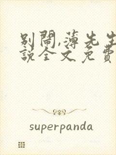 别闹,薄先生小说全文免费阅读