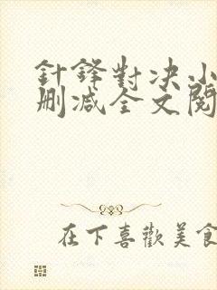 针锋对决小说未删减全文阅读