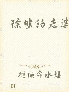 徐明的老婆封面