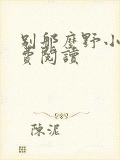 别那么野小说免费阅读封面