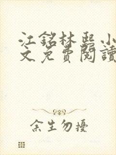 江铭林熙小说全文免费阅读