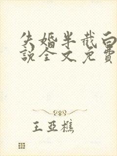 失婚半截白菜小说全文免费阅读封面