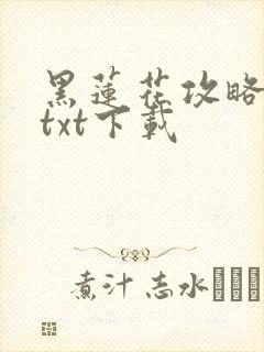 黑莲花攻略手册txt下载封面