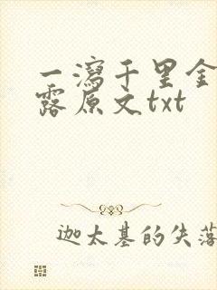 一泻千里金银花露原文txt