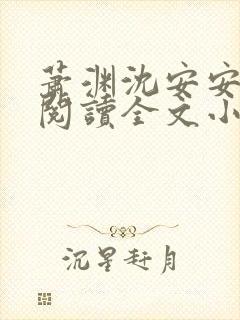 萧渊沈安安免费阅读全文小说