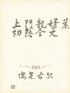 上门龙婿叶辰萧初然全文封面