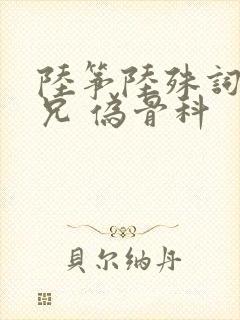 陆筝陆殊词 养兄 伪骨科封面