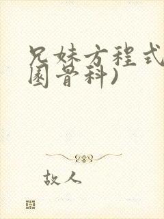 兄妹方程式(校园骨科)