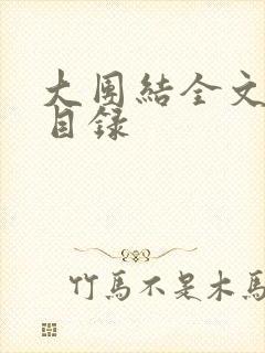 大团结全文阅读目录封面
