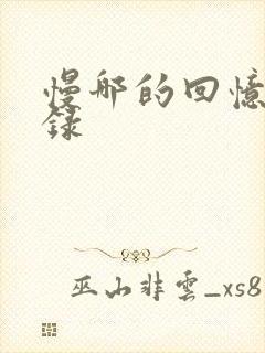 慢哪的回忆录目录封面