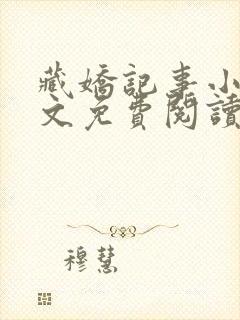 藏娇记事小说全文免费阅读