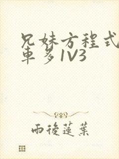 兄妹方程式多R车多1V3封面