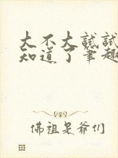 大不大试试不就知道了笔趣阁