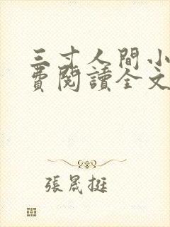 三寸人间小说免费阅读全文笔趣阁