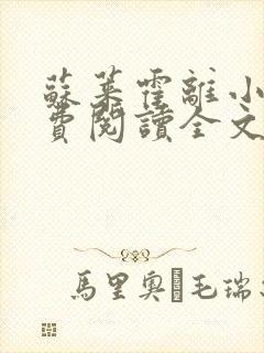 苏莱霍离小说免费阅读全文