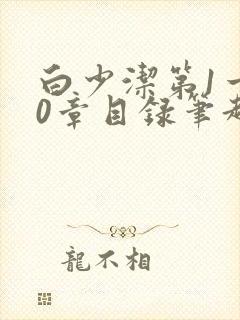 白少洁第1一40章目录笔趣阁