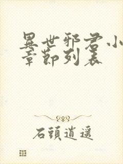 异世邪君小说新章节列表封面