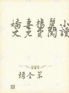 娇妻杨丽小说全文免费阅读封面