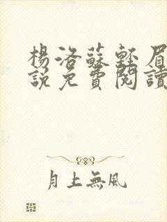 杨洛苏轻眉笔小说免费阅读封面