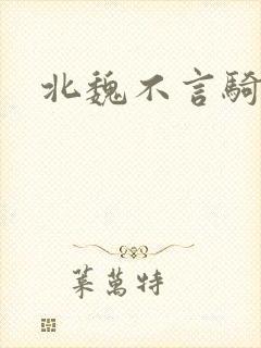 北魏不言骑封面