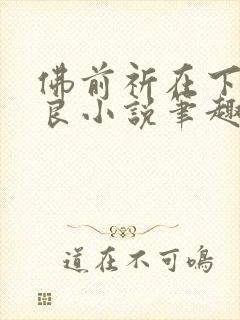 佛前祈在下本无良小说笔趣阁封面