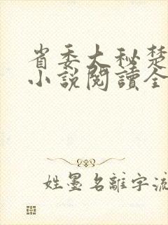 省委大秘楚东恒小说阅读全文