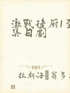 激战后厨1至5集日剧