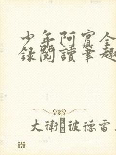 少年阿宾全文目录阅读笔趣阁