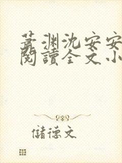 萧渊沈安安免费阅读全文小说