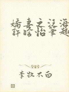 娇妻之泛海之舟许晗怡笔趣阁