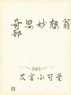 奇思妙想翁十三部封面