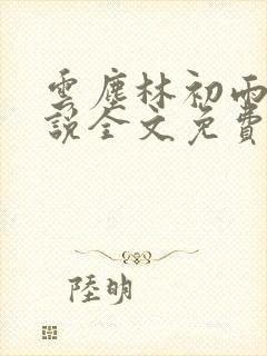 云尘林初雨的小说全文免费阅读