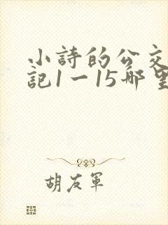 小诗的公交车日记1一15哪里能看
