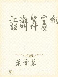 江澈紫霄剑宗小说叫什么封面