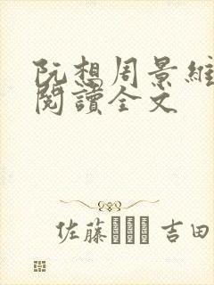 阮想周景维免费阅读全文