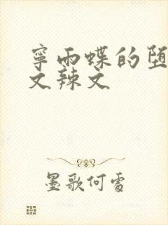 宁雨蝶的堕落h文辣文