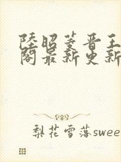 陆昭菱晋王笔趣阁最新更新章节列表