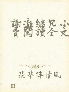 谢澈继兄小说免费阅读全文无弹窗封面