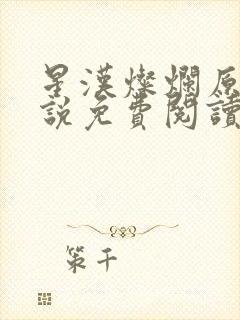 星汉灿烂原著小说免费阅读封面