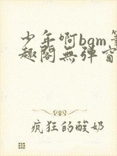 少年啊bgm笔趣阁无弹窗免费