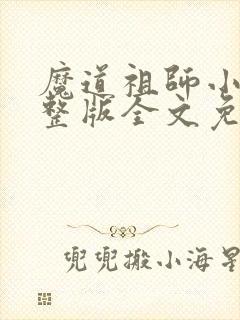 魔道祖师小说完整版全文免费阅读下载