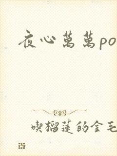 夜心万万po封面