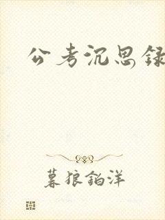 公考沉思录