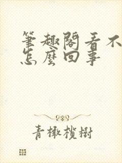 笔趣阁看不了了怎么回事