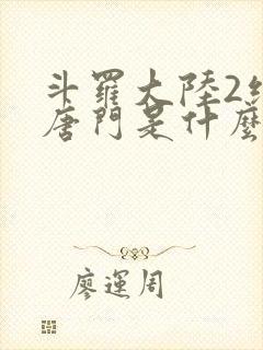 斗罗大陆2绝世唐门是什么