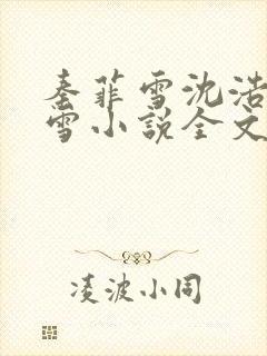 秦菲雪沈浩秦菲雪小说全文免费阅读求书封面