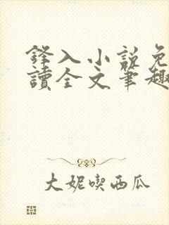 锋入小说免费阅读全文笔趣阁