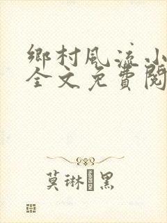 乡村风流小傻子全文免费阅读