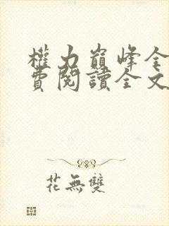 权力巅峰全本免费阅读全文